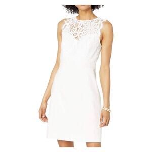 Lilly Pulitzer Resort Sharice Stretch Shift Dress Mini White Lace Sleeveless 16
